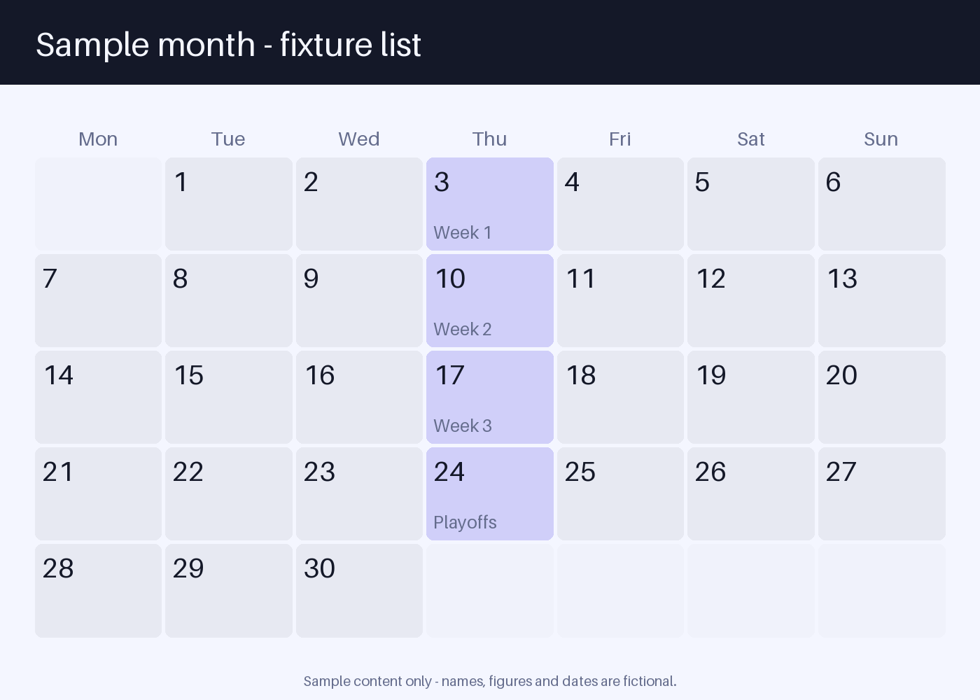 Fixture Calendar canonical preview