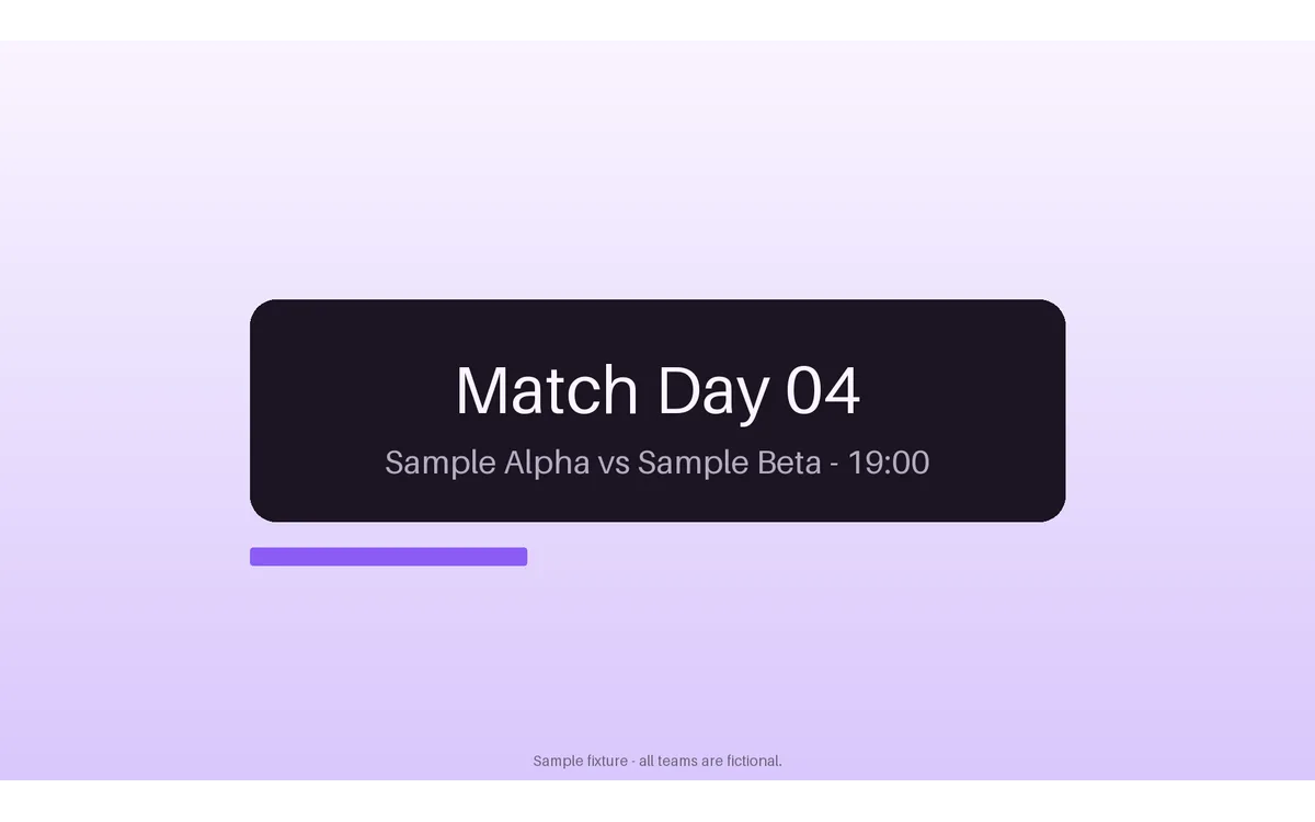 Match Day Title Card detail preview