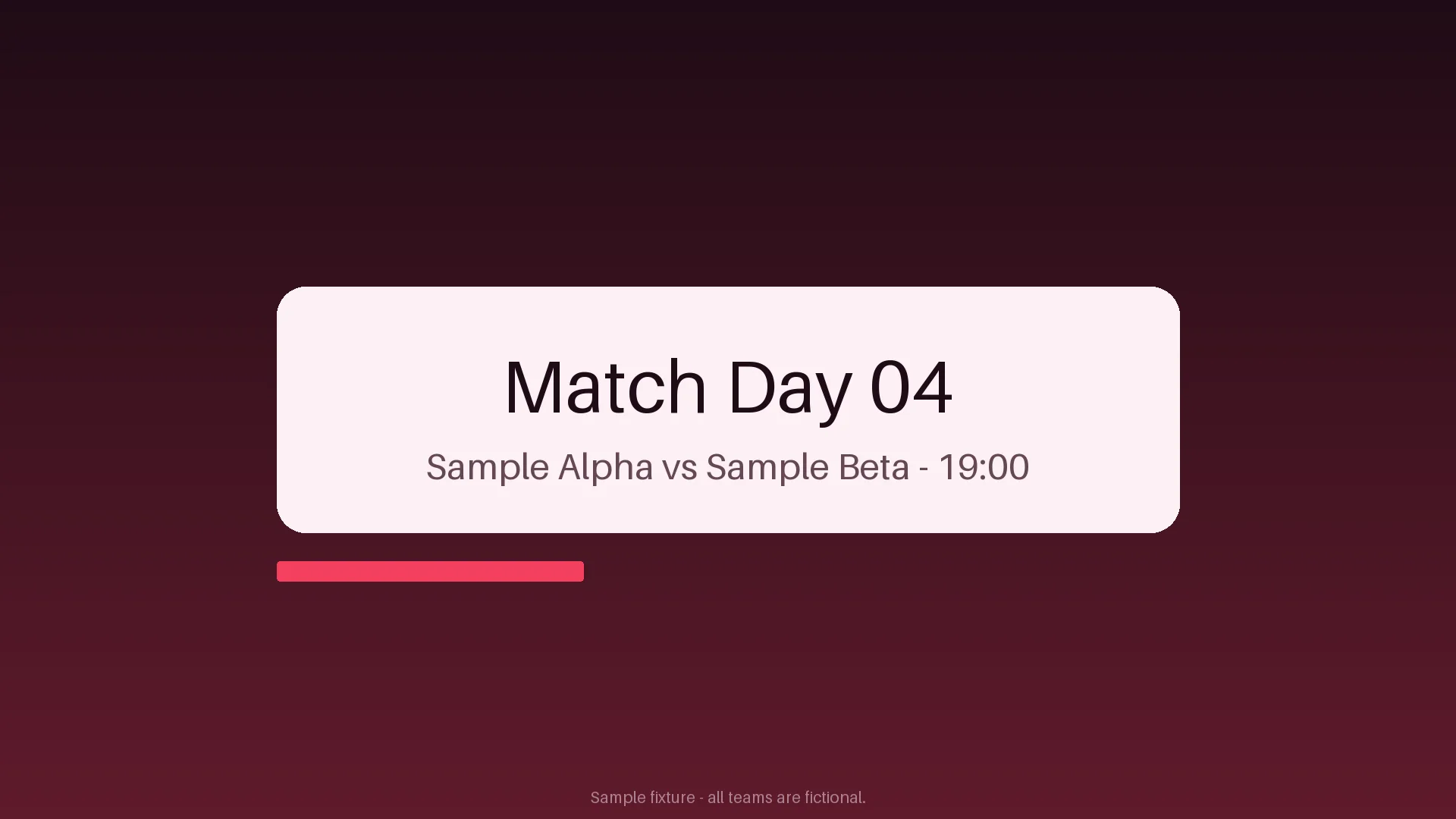 Match Day Title Card variant 1