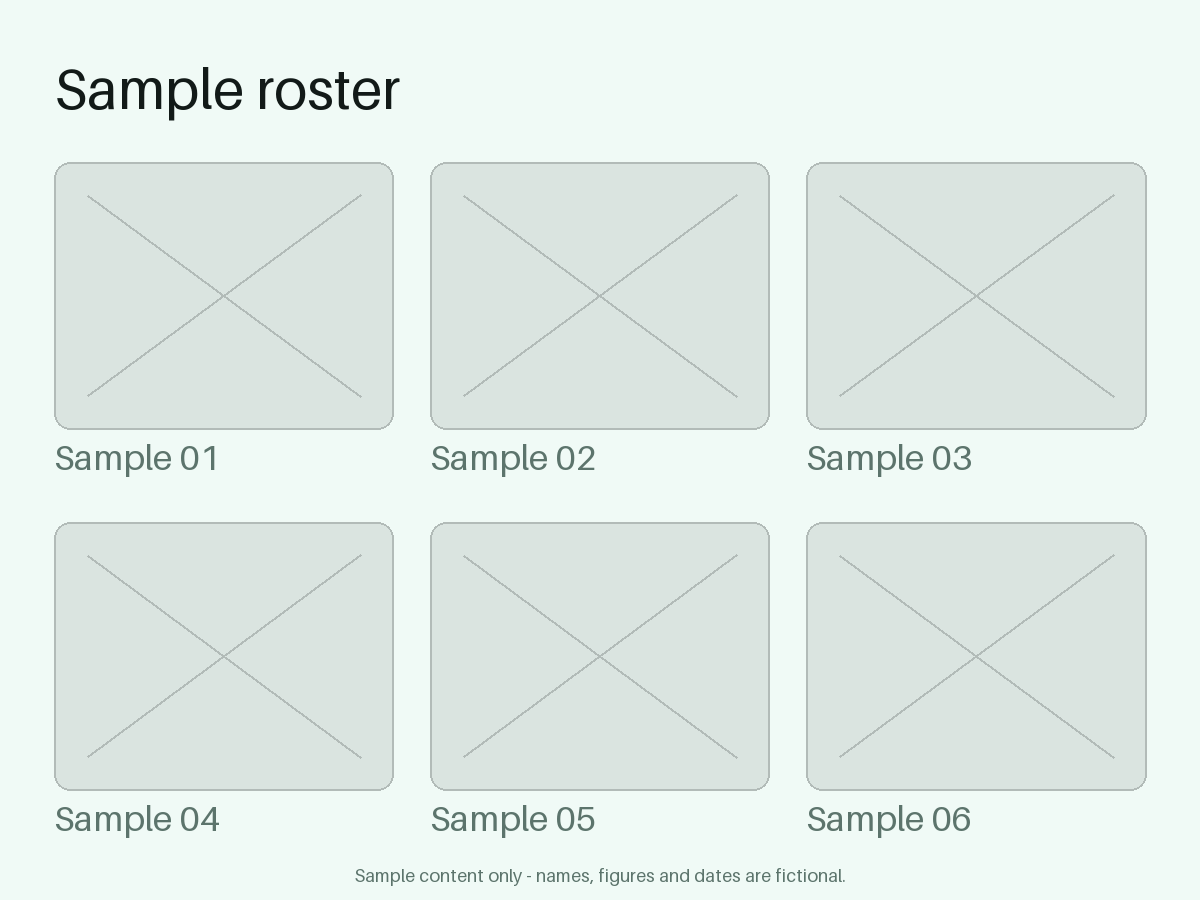Roster Card Grid canonical preview