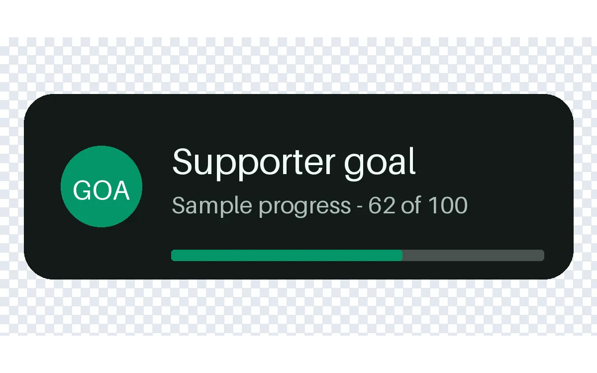 Supporter Goal Alert detail preview