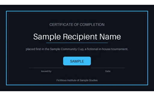 Tournament Winner Certificate template preview