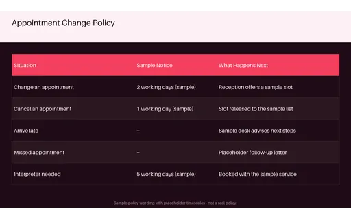 Appointment Change Policy template preview