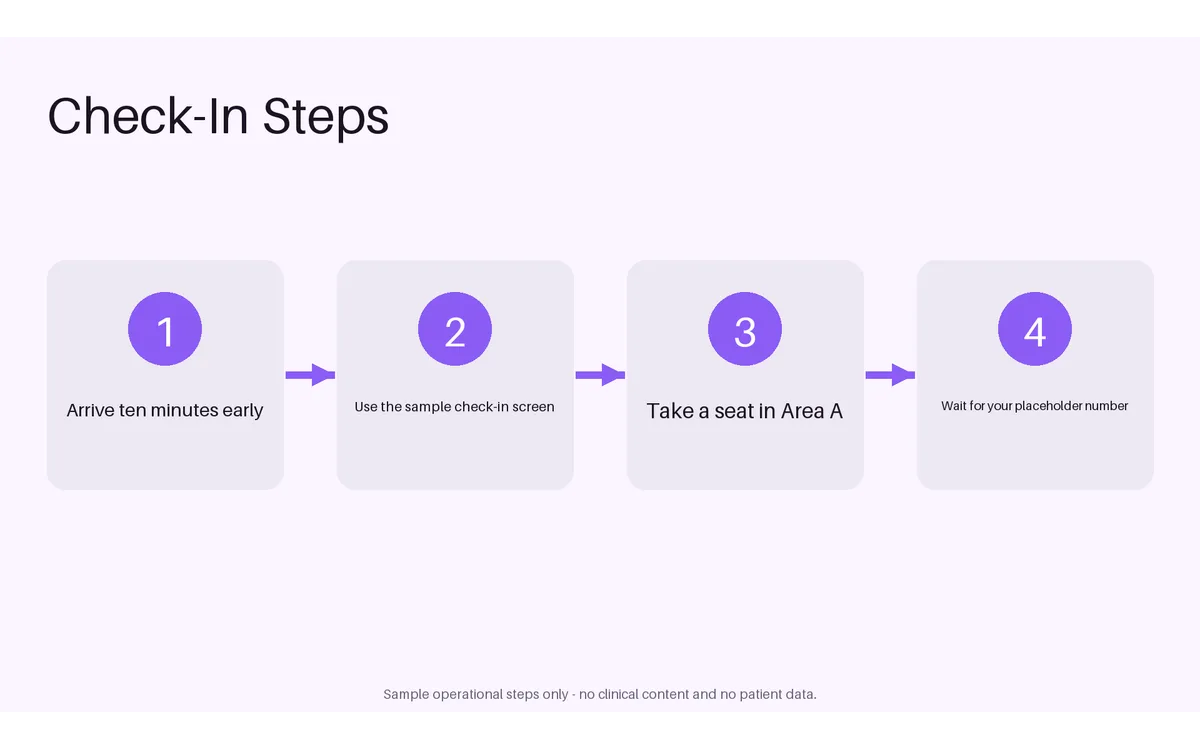 Reception Check-In Steps detail preview
