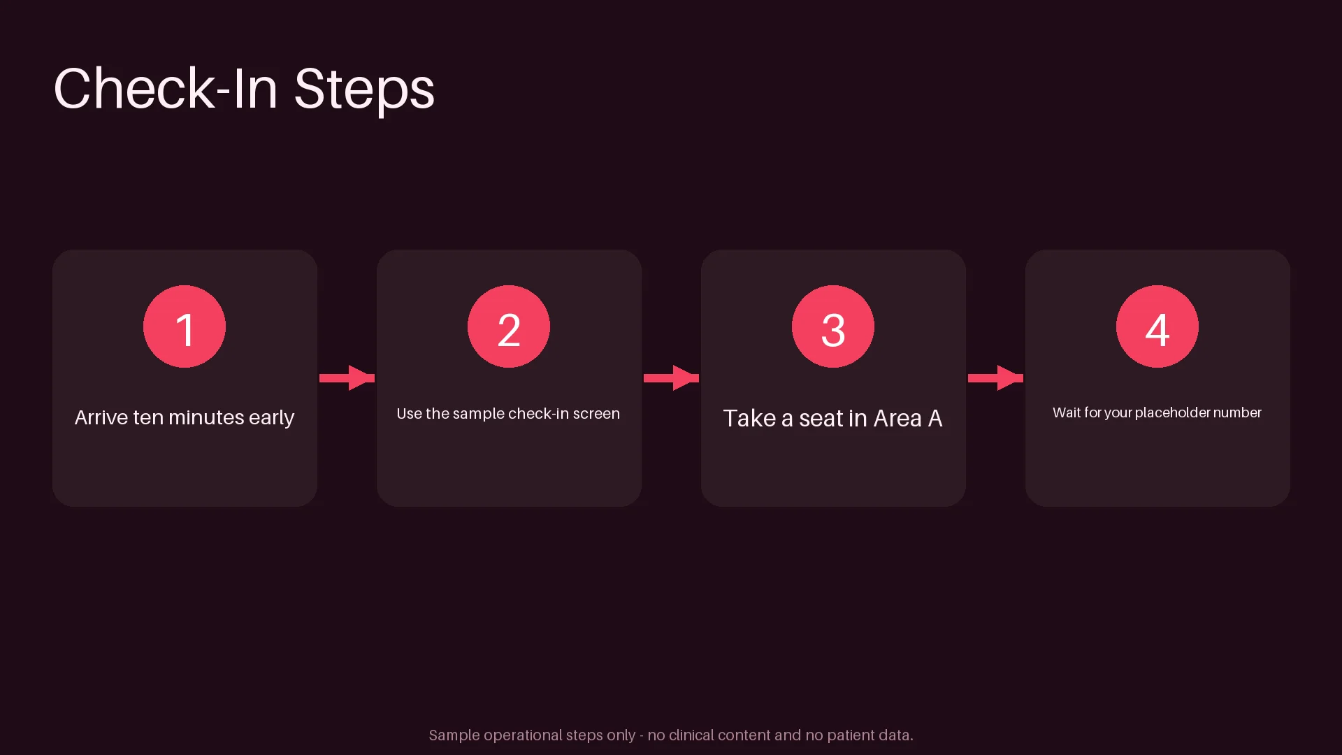 Reception Check-In Steps variant 1