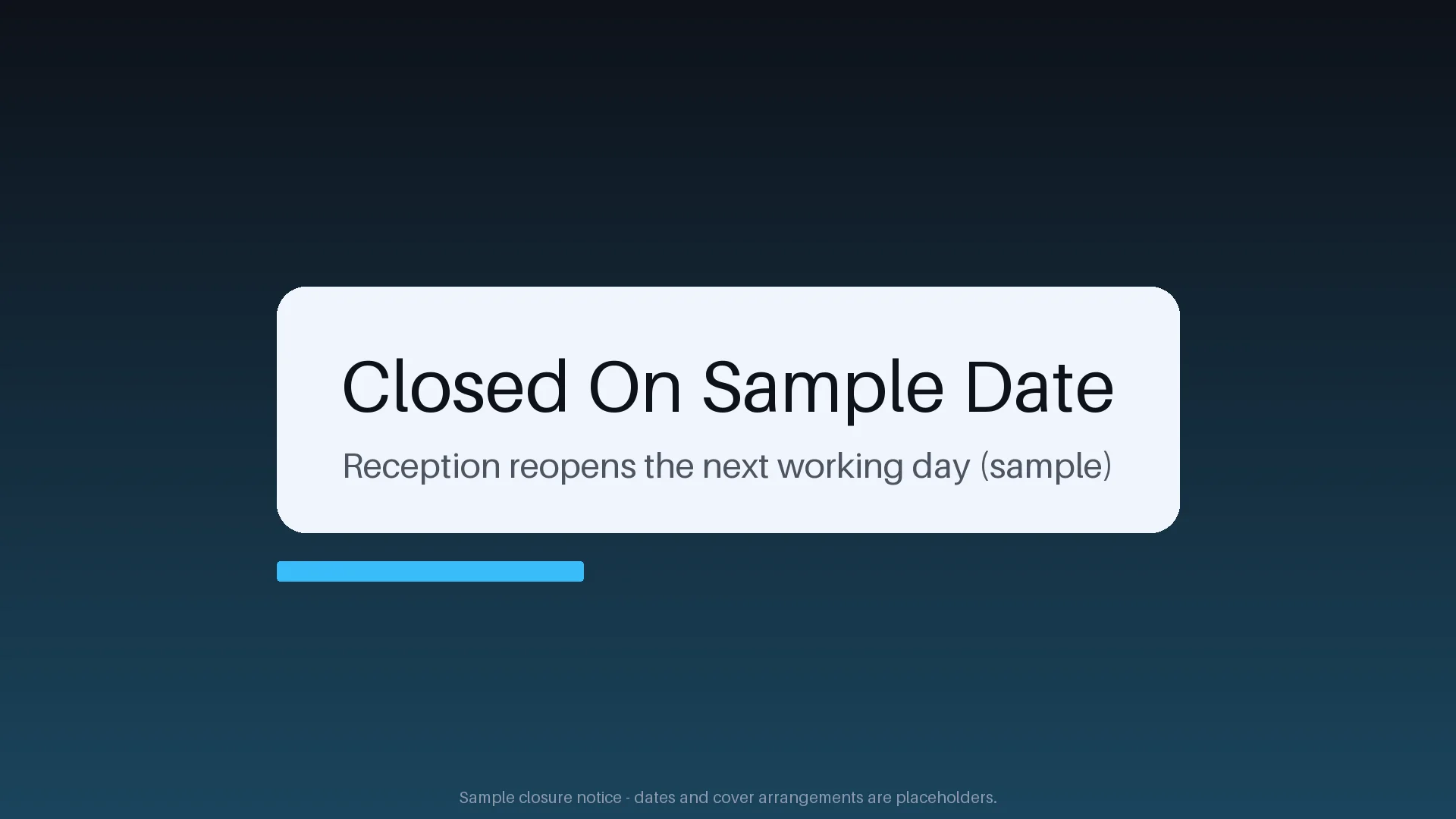 Closure Notice Card variant 2
