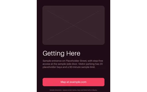 Getting Here And Parking template preview