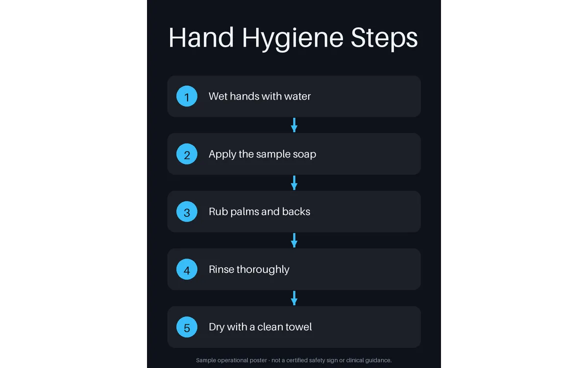 Hand Hygiene Steps Poster detail preview