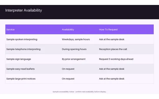 Interpreter Availability Sheet template preview
