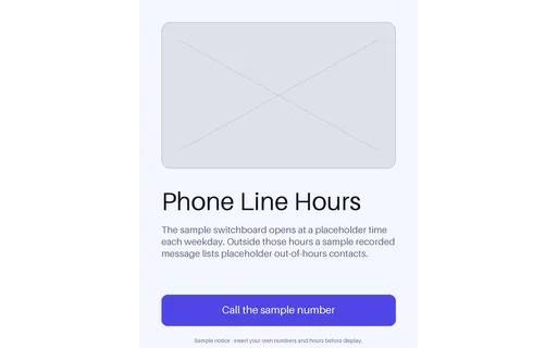 Phone Line Hours Notice template preview