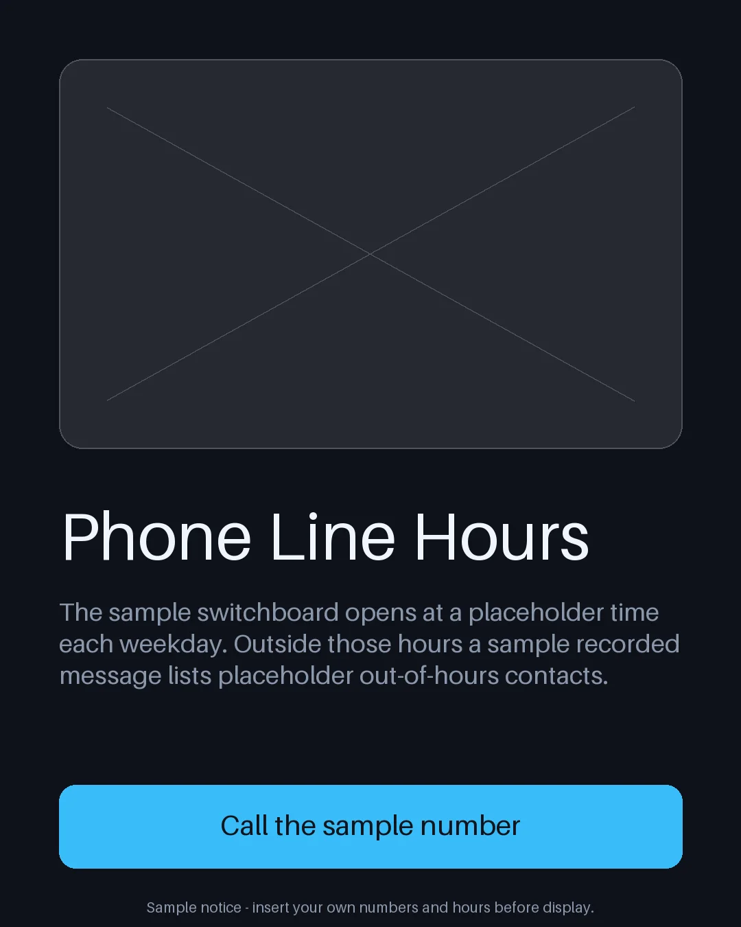 Phone Line Hours Notice variant 1