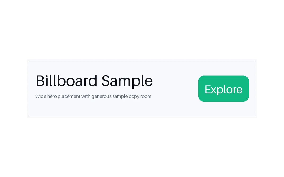 Billboard Ad Unit detail preview