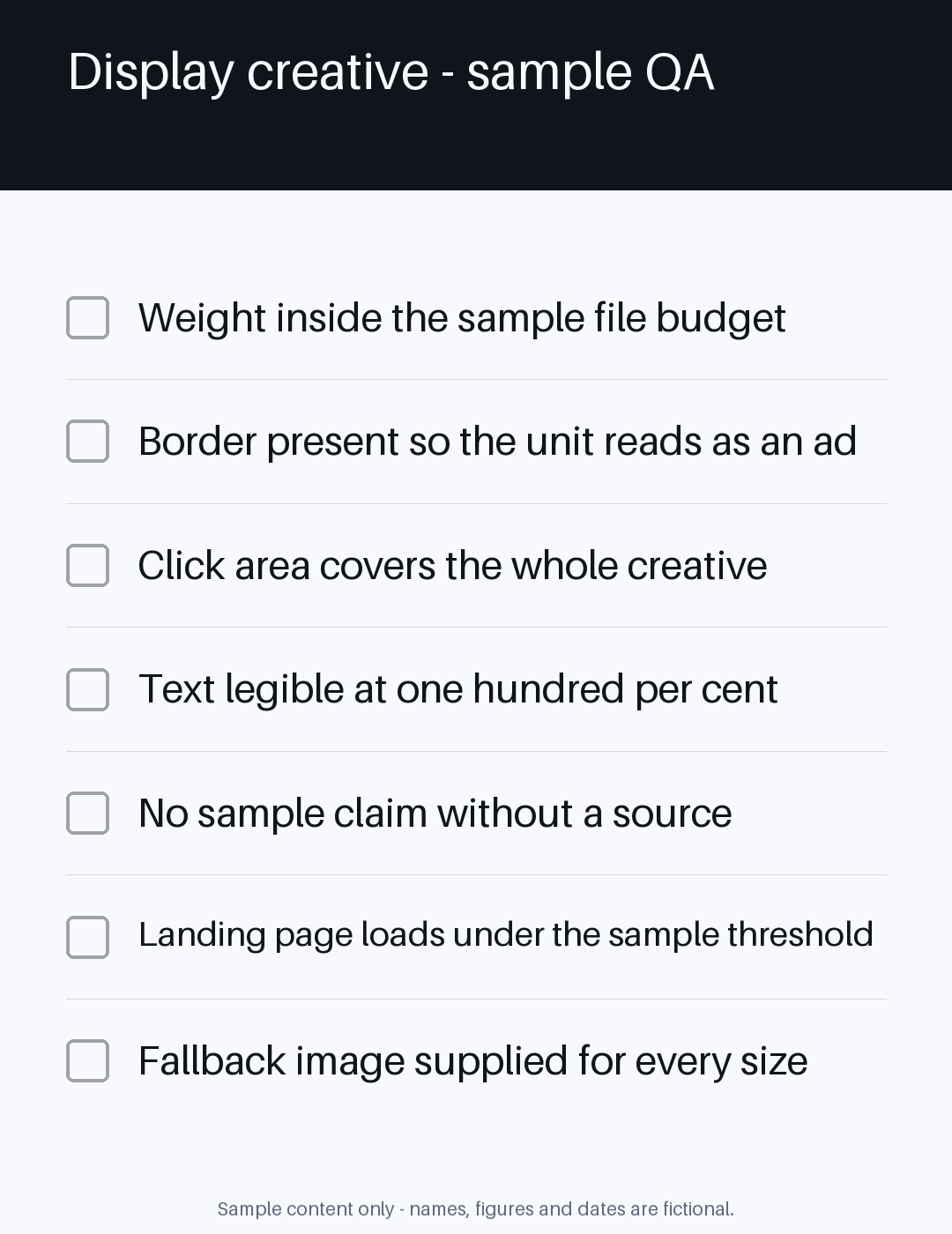 Creative QA Checklist canonical preview