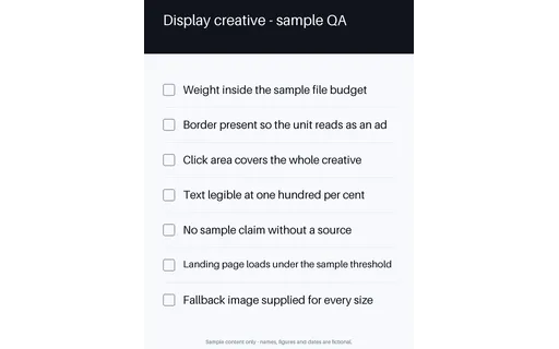 Creative QA Checklist template preview