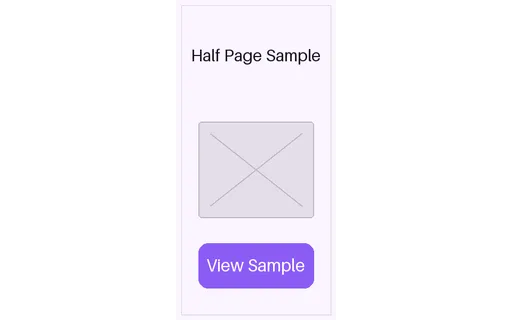 Half Page Ad Unit — display-ad layout, sample content only