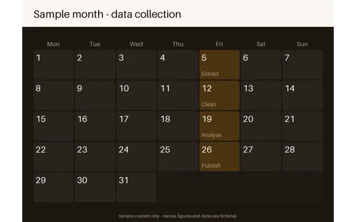 Monthly Series Calendar template preview