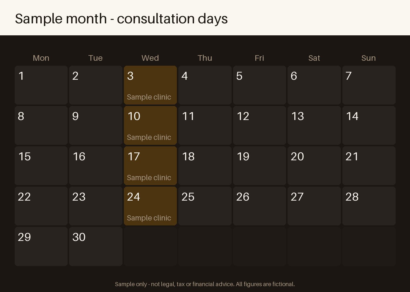 Consultation Hours Calendar canonical preview