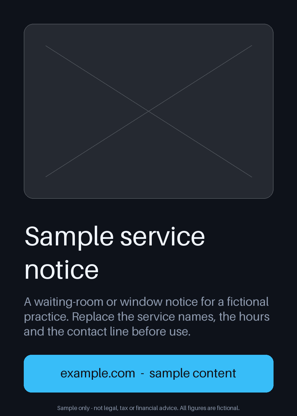 Service Notice Poster canonical preview