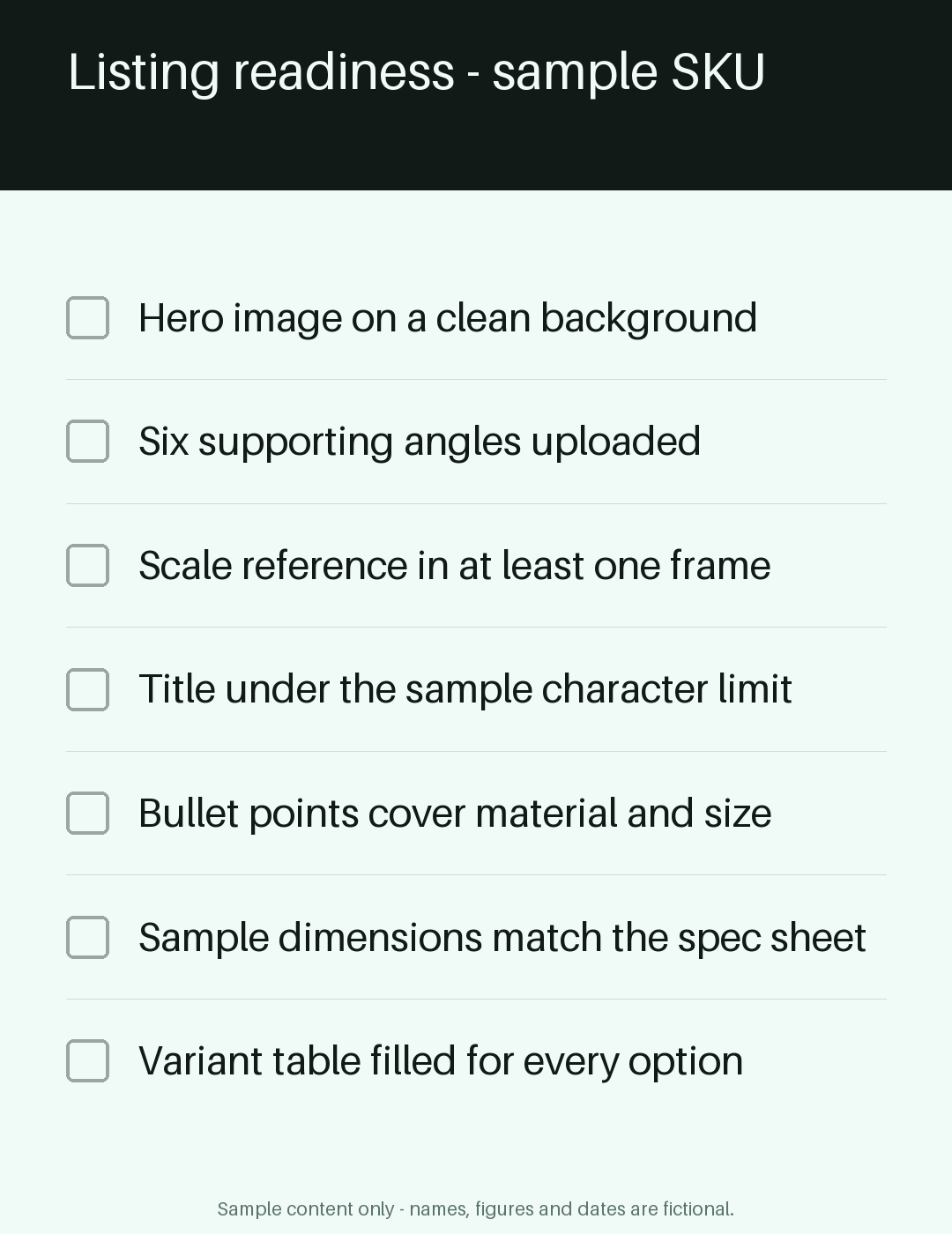 Listing Readiness Checklist canonical preview