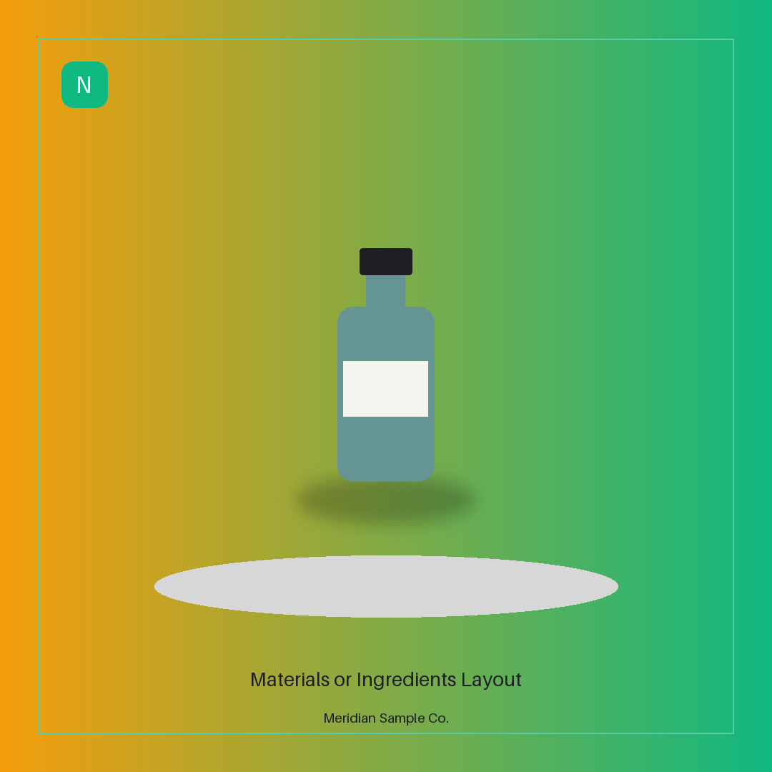 Materials or Ingredients Layout variant 2