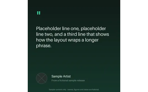 Lyric Pull Quote Card template preview