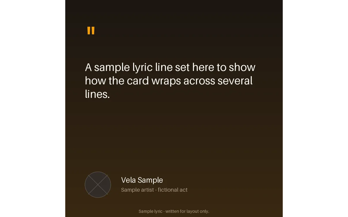 Lyric Quote Card detail preview