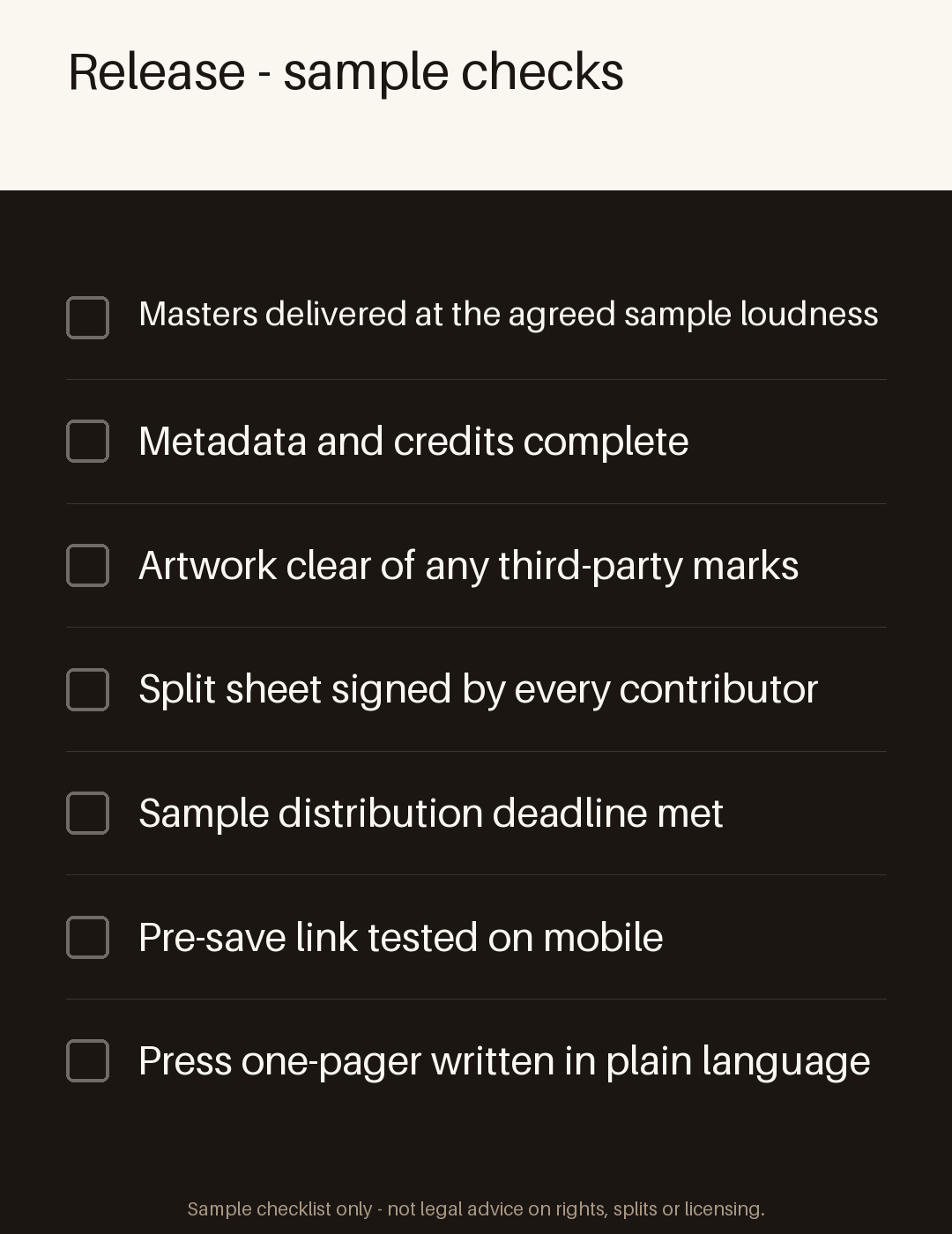 Release Checklist canonical preview