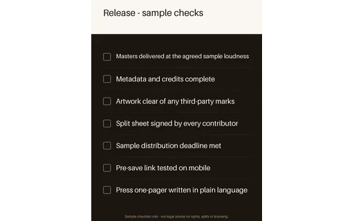 Release Checklist template preview