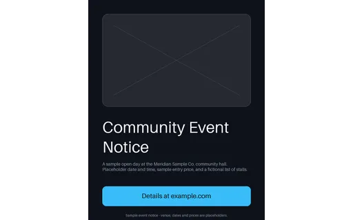 Community Event Notice template preview
