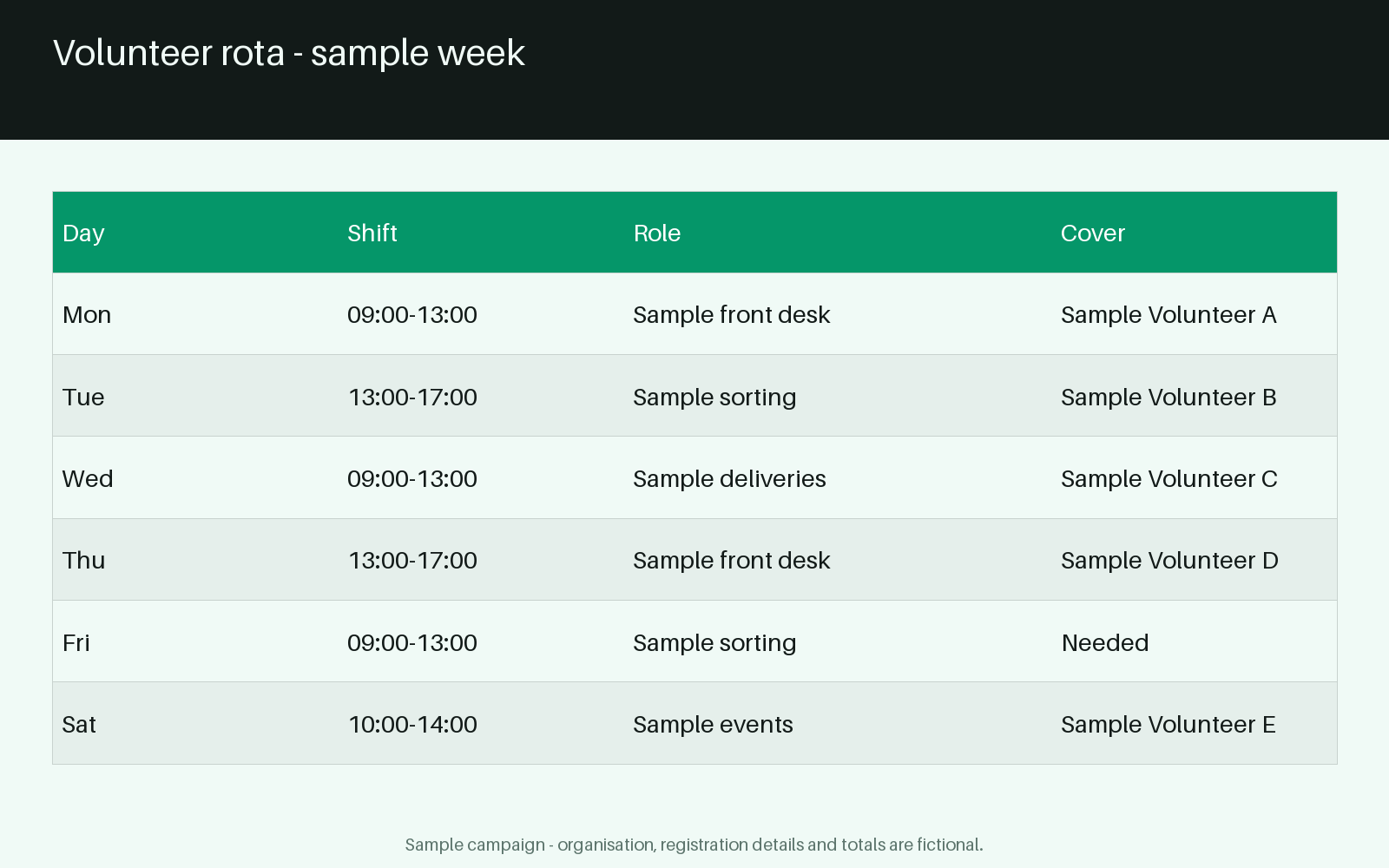 Volunteer Rota Sheet canonical preview