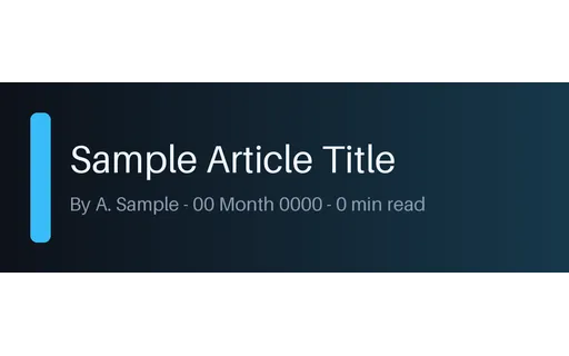 Blog Post Header — banner layout, sample content only