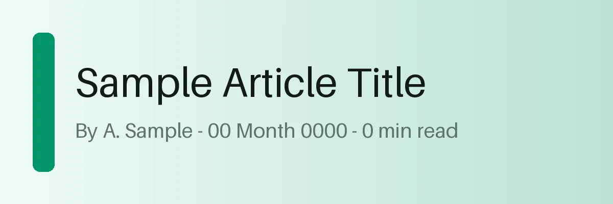 Blog Post Header variant 1