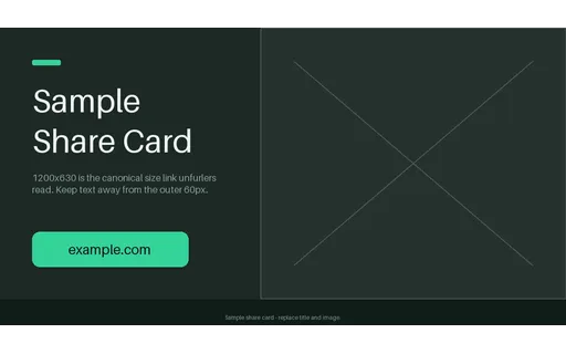 Link Share Card — hero-split layout, sample content only