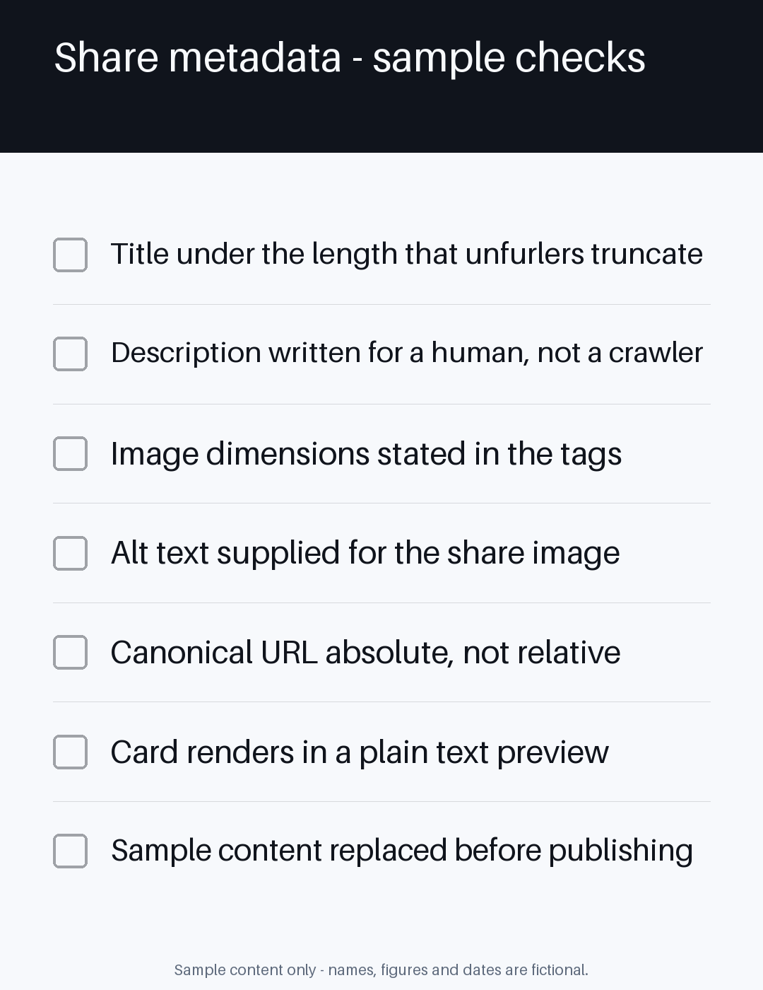 Metadata Checklist canonical preview