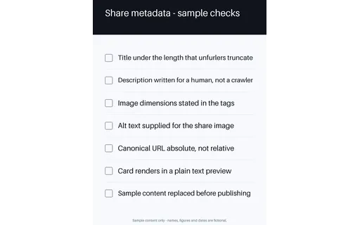 Metadata Checklist template preview