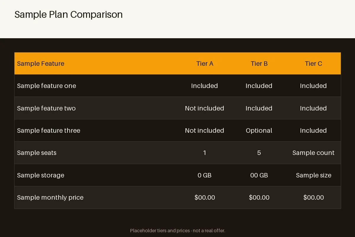 Pricing Comparison Block variant 1