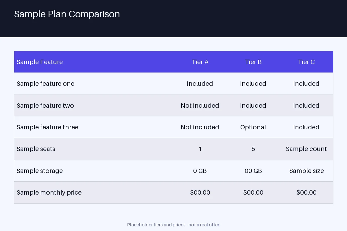 Pricing Comparison Block variant 2