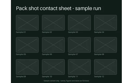 Pack Shot Contact Grid template preview