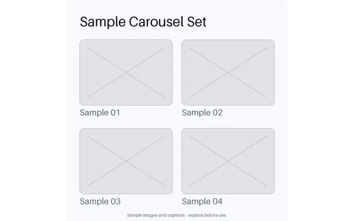 Carousel Card Set — card-grid layout, sample content only