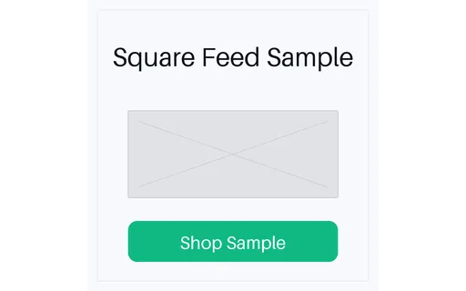 Square Feed Ad Frame — display-ad layout, sample content only