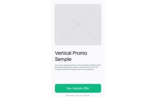 Vertical Promo Frame — poster layout, sample content only
