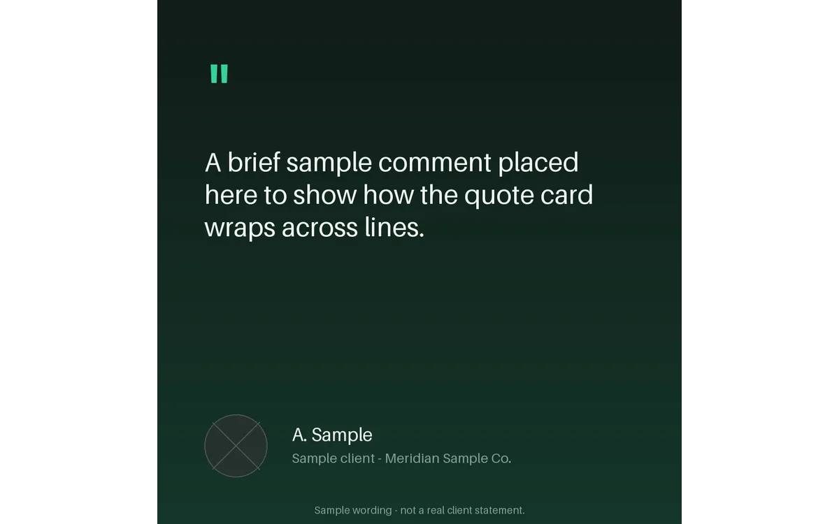 Client Feedback Card detail preview