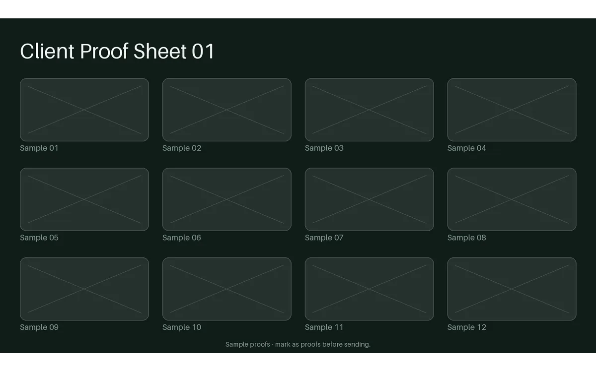 Client Proof Sheet detail preview