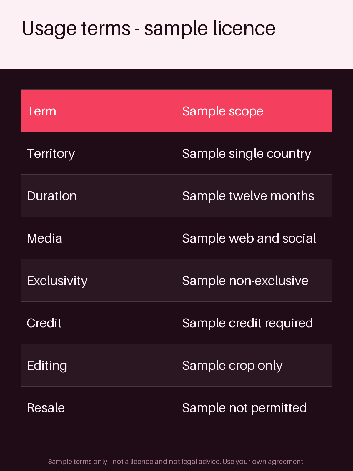 Licence Terms Sheet canonical preview