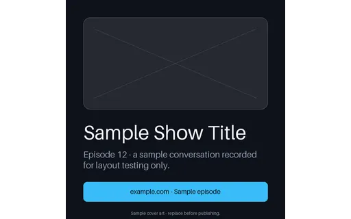 Episode Cover Art Plate — poster layout, sample content only