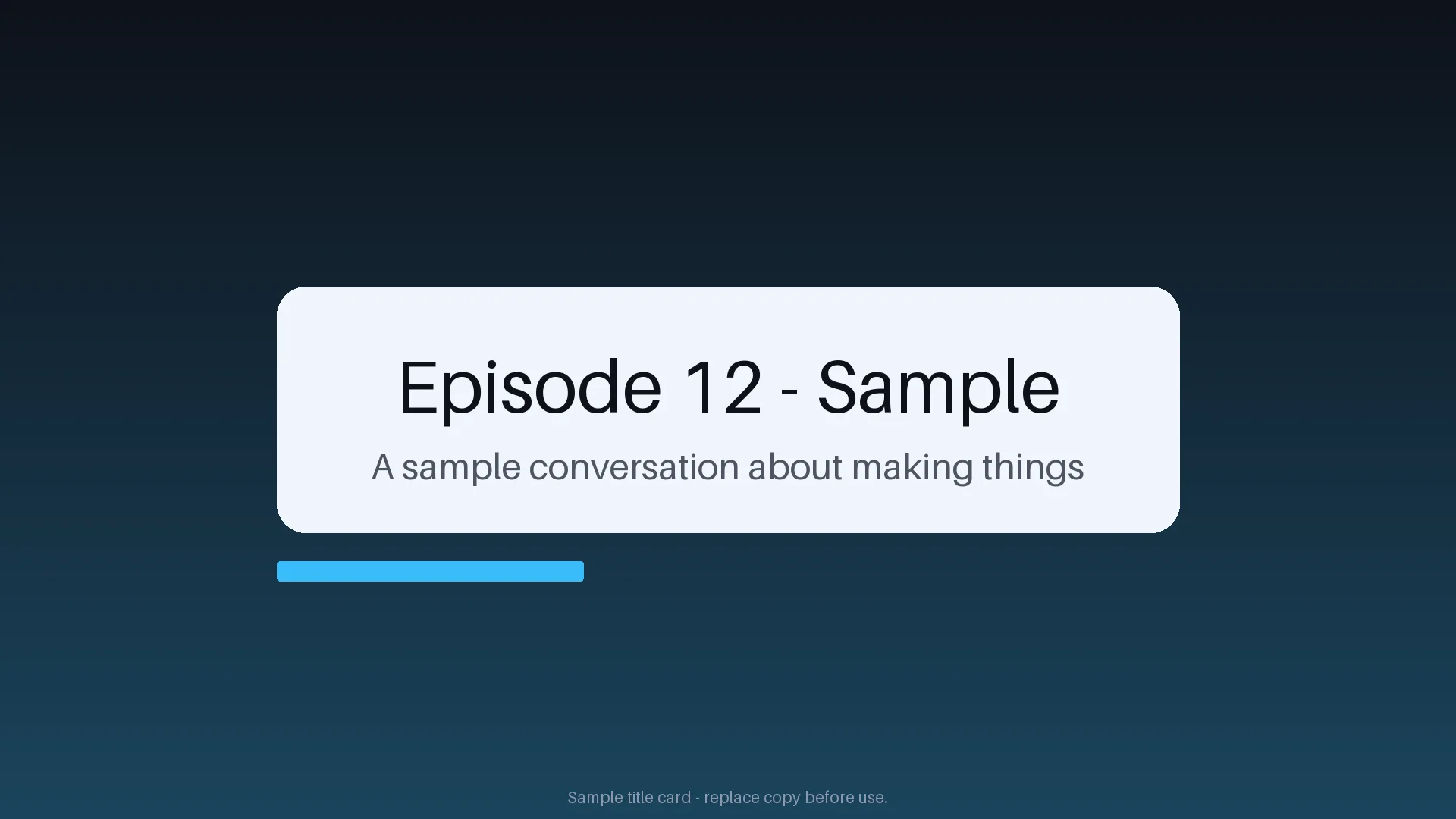 Episode Title Card variant 1