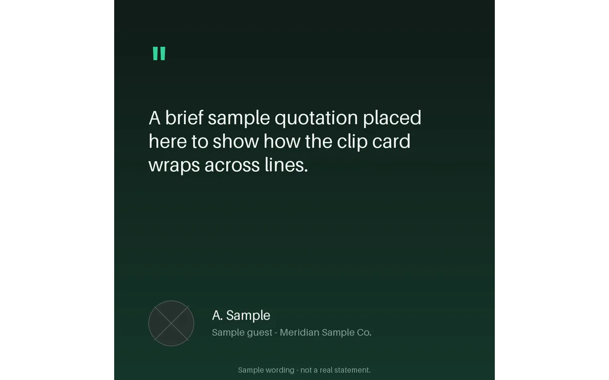 Guest Quote Clip Card detail preview
