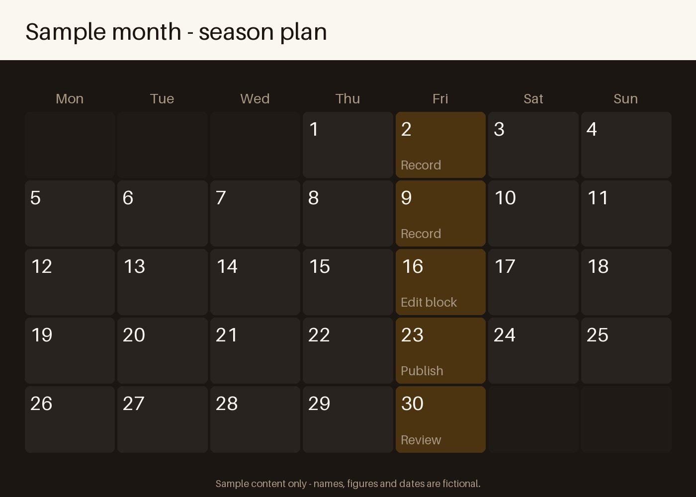 Season Planning Calendar canonical preview