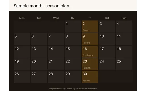 Season Planning Calendar template preview