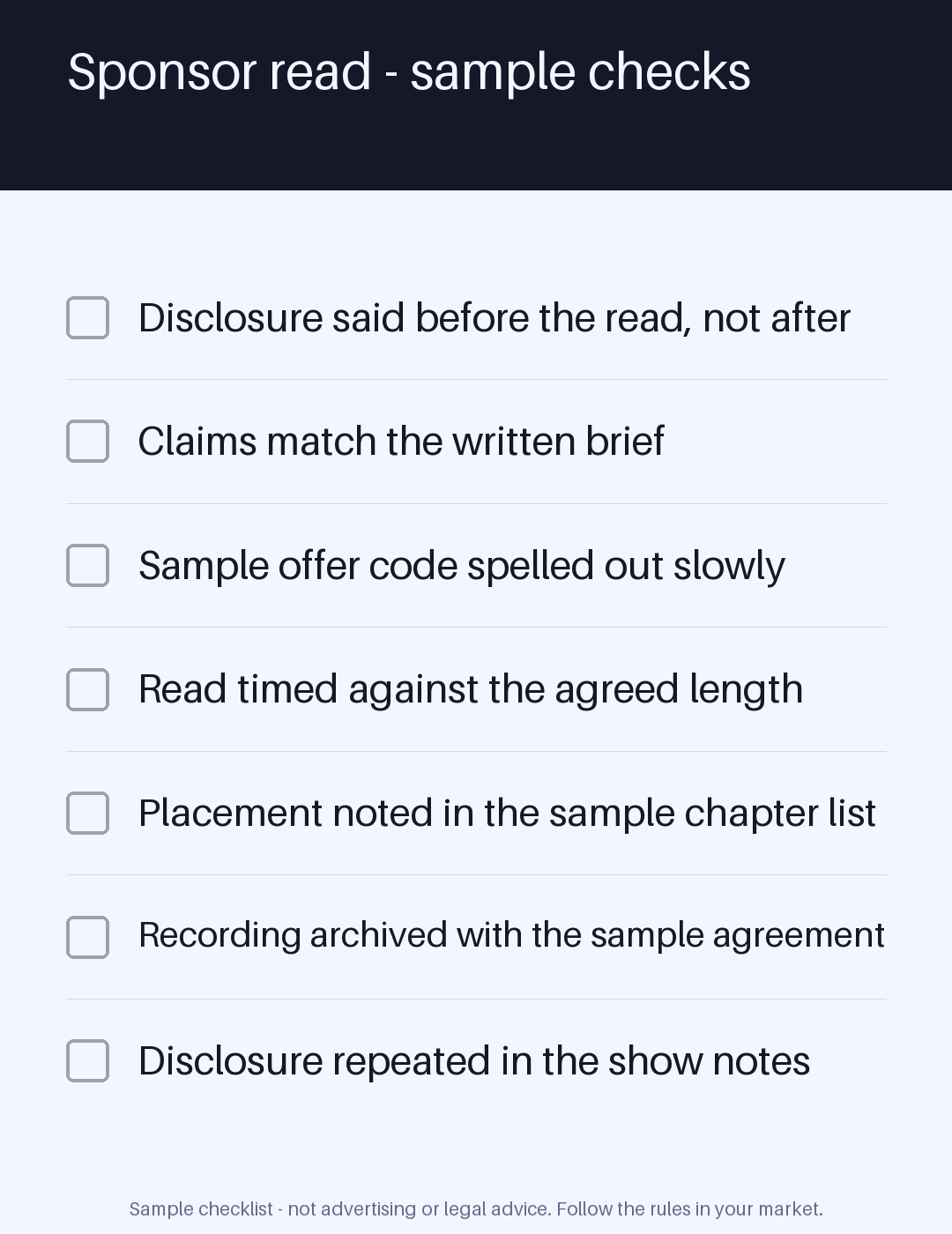 Sponsor Read Checklist canonical preview